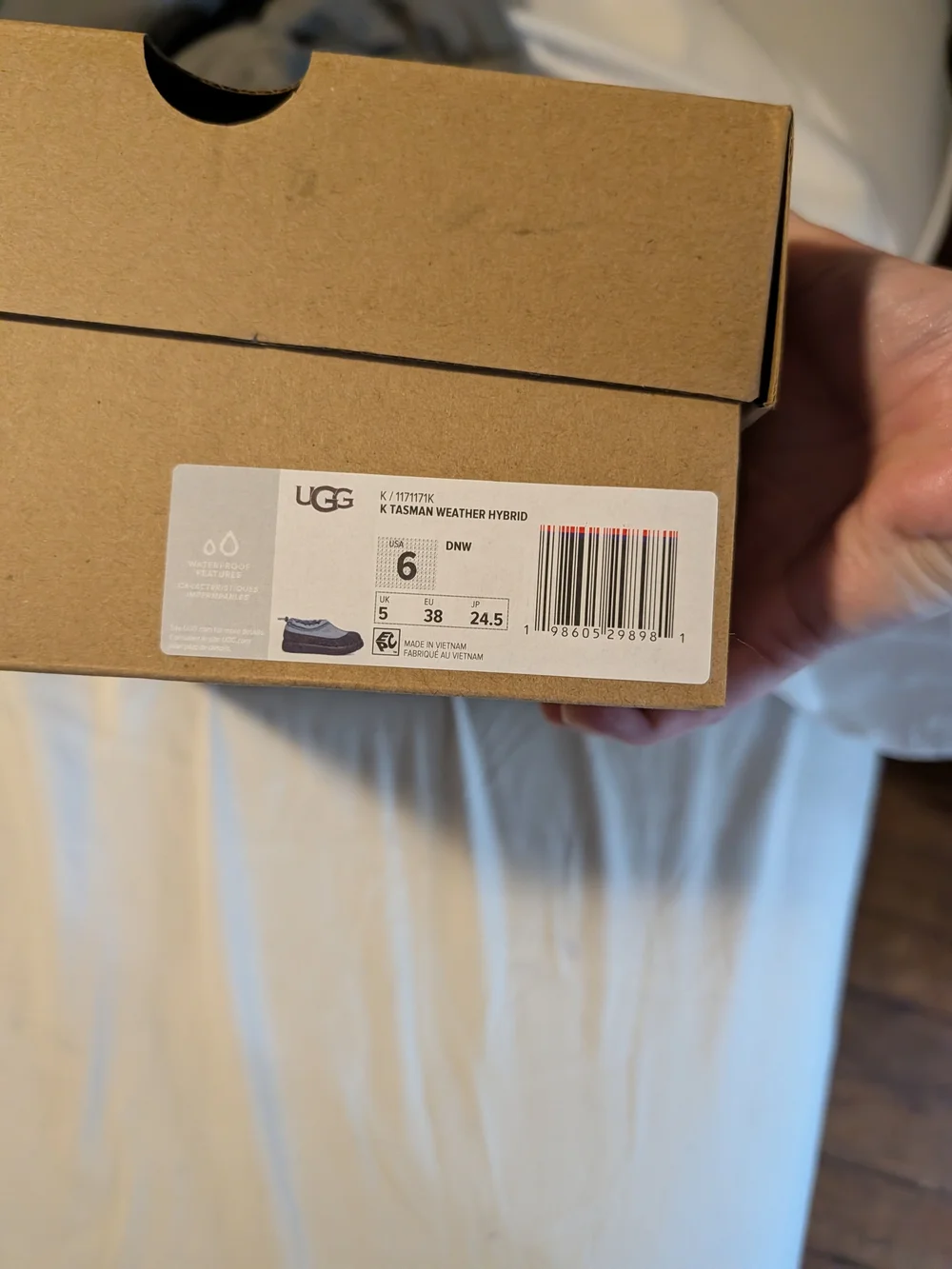 UGG Kids Waterproof Rain & Snow Boot in Light Gray and Black